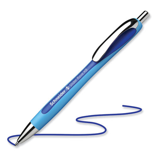 Image of Schneider® Slider Rave XB Ballpoint Pen, Retractable, Extra-Bold 1.4 mm, Blue Ink, Blue/Light Blue Barrel