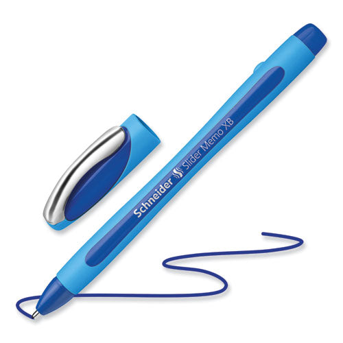 Image of Schneider® Slider Memo Xb Ballpoint Pen, Stick, Extra-Bold 1.4 Mm, Blue Ink, Blue/light Blue Barrel, 10/box
