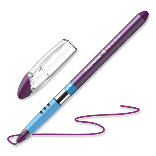 Image of Schneider® Slider Basic Ballpoint Pen, Stick, Extra-Bold 1.4 mm, Violet Ink, Violet Barrel, 10/Box