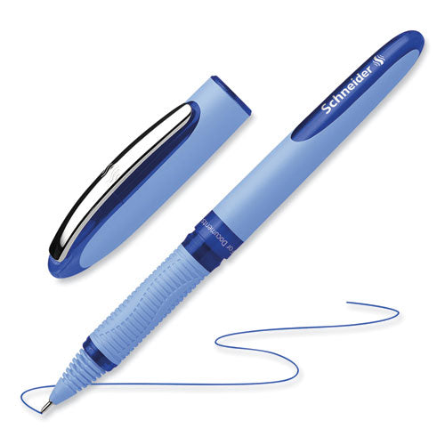 Image of Schneider® One Hybrid N Rollerball Pen, Stick, Extra-Fine 0.3 mm, Blue Ink, Blue Barrel, 10/Box