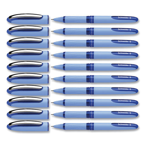 Image of Schneider® One Hybrid N Rollerball Pen, Stick, Extra-Fine 0.3 mm, Blue Ink, Blue Barrel, 10/Box