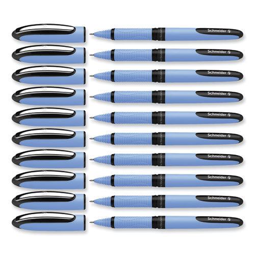 Image of Schneider® One Hybrid N Rollerball Pen, Stick, Fine 0.5 mm, Black Ink, Blue Barrel, 10/Box