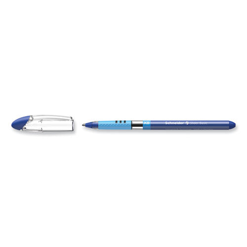 Image of Schneider® Slider Basic Ballpoint Pen, Stick, Extra-Bold 1.4 mm, Blue Ink, Blue Barrel, 10/Box