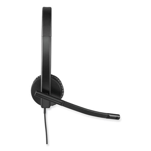 Image of Logitech® H570e Binaural Over The Head Wired Headset, Black