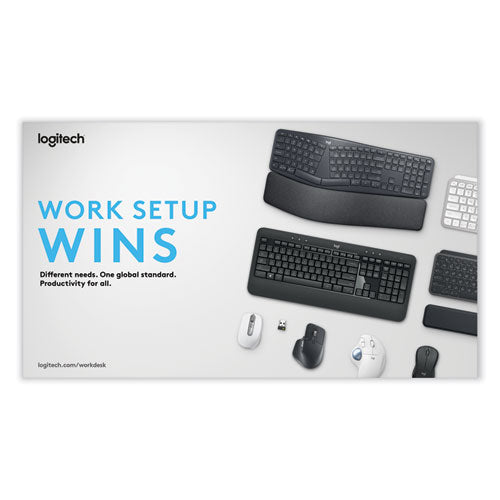 Image of Logitech® Mk540 Wireless Combo, 2.4 Ghz Frequency/30 Ft Wireless Range, Black
