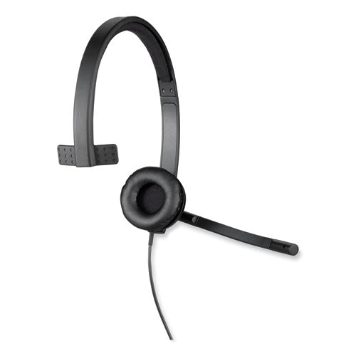 Image of Logitech® H570e Monaural Over The Head Wired Headset, Black
