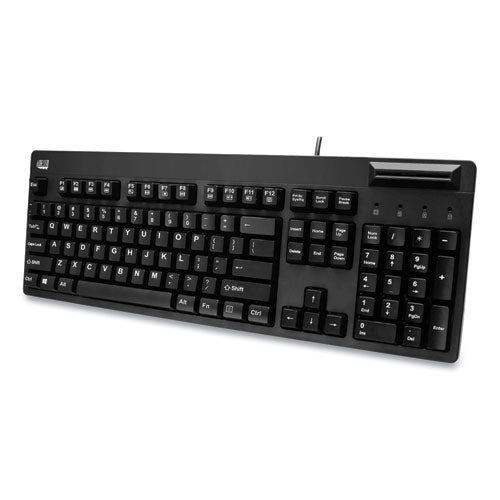 Image of Adesso EasyTouch Smart Card Reader Keyboard AKB-630SB-TAA, 104 Keys, Black
