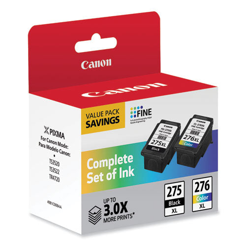 Image of Canon® 4981C008 (PG-275XL/CL-276XL) High-Yield Multipack Ink, Black/Tri-Color