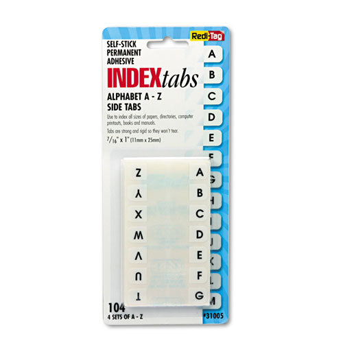 Image of Redi-Tag® Legal Index Tabs, Preprinted Alpha: A to Z, 1/12-Cut, White, 0.44" Wide, 104/Pack