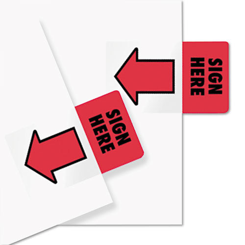Image of Redi-Tag® Removable/reusable Page Flags, "sign Here", Red, 50/pack