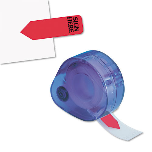 Image of Redi-Tag® Arrow Message Page Flags In Dispenser, "sign Here", Red, 120/dispenser