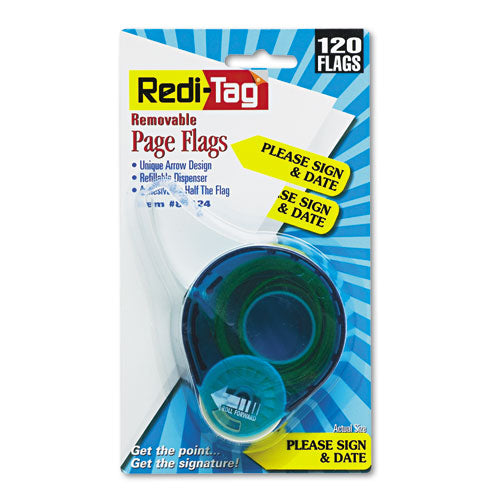 Image of Redi-Tag® Arrow Message Page Flags In Dispenser, "please Sign And Date", Yellow, 120 Flags