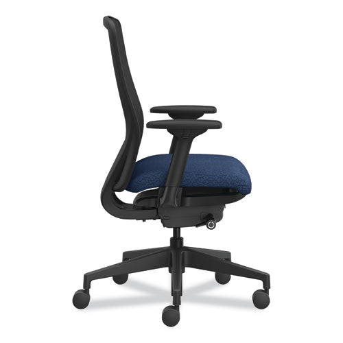 Image of HON® Nucleus Series Recharge Task Chair, Up to 300lb, 16.63" to 21.13" Seat Ht, Navy Seat, Black Back/Base