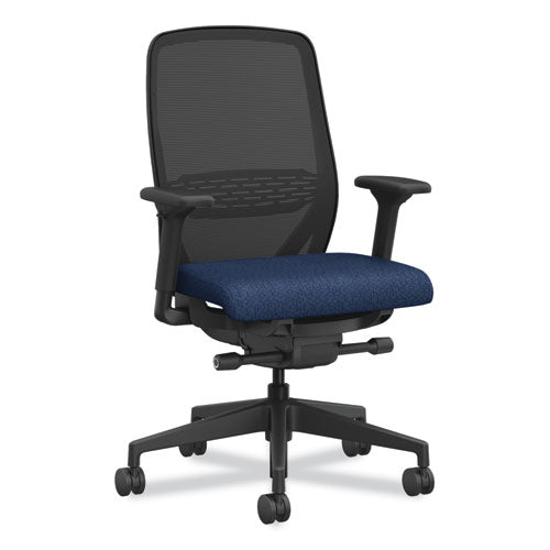 Image of HON® Nucleus Series Recharge Task Chair, Up to 300lb, 16.63" to 21.13" Seat Ht, Navy Seat, Black Back/Base