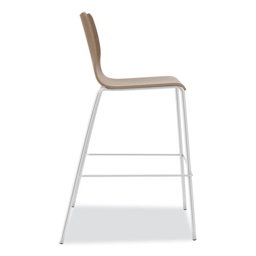 Image of HON® Ruck Laminate Stool, Supports up to 300 lb, 30" Seat Height, Pinnacle Seat/Back, Silver Frame