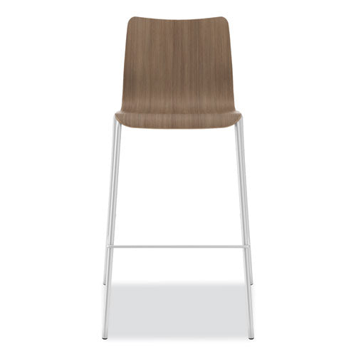 Image of HON® Ruck Laminate Stool, Supports up to 300 lb, 30" Seat Height, Pinnacle Seat/Back, Silver Frame