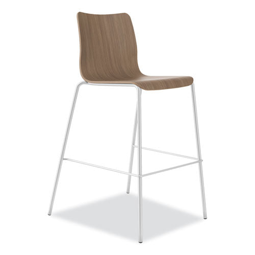 Image of HON® Ruck Laminate Stool, Supports up to 300 lb, 30" Seat Height, Pinnacle Seat/Back, Silver Frame