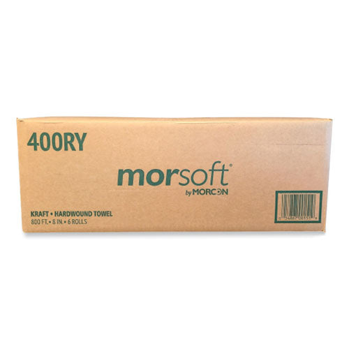 Image of Morcon Tissue Morsoft Controlled Towels, Y-Notch, 1-Ply, 8" x 800 ft, Kraft, 6 Rolls/Carton