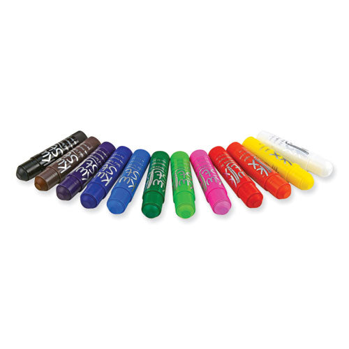 Image of TPG Creations Kwik Stick Tempera Paint, 3.5", Assorted Colors, 12/Pack