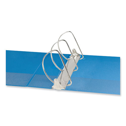 Image of Universal® Slant D-Ring View Binder, 3 Rings, 3" Capacity, 11 x 8.5, Light Blue