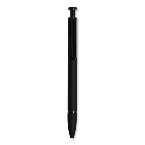 Image of U Brands Monterey Soft Touch Ballpoint Pen, Retractable, Medium 1 Mm, Black Ink, Midnight Barrel, 12/pack