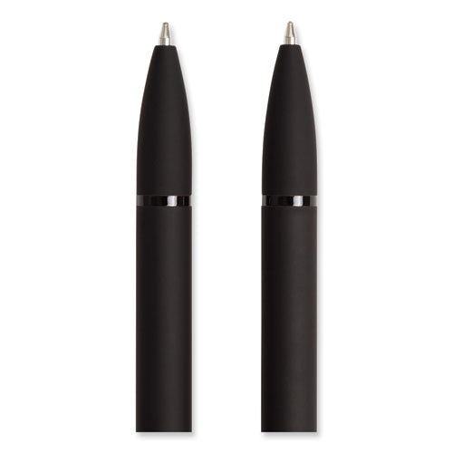 Image of U Brands Monterey Soft Touch Ballpoint Pen, Retractable, Medium 1 Mm, Black Ink, Midnight Barrel, 12/pack