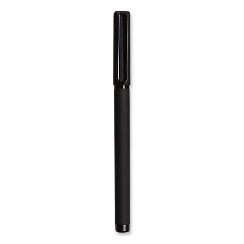 Image of U Brands Catalina Soft Touch Porous Point Pen, Stick, Fine 0.7 mm, Black Ink, Black Barrel, Dozen