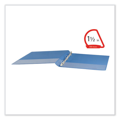Image of Universal® Slant D-Ring View Binder, 3 Rings, 1.5" Capacity, 11 x 8.5, Light Blue