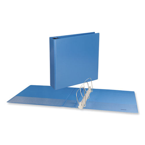 Image of Universal® Slant D-Ring View Binder, 3 Rings, 2" Capacity, 11 x 8.5, Light Blue