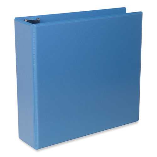 Image of Universal® Slant D-Ring View Binder, 3 Rings, 3" Capacity, 11 x 8.5, Light Blue