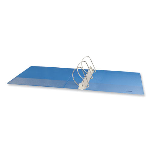 Image of Universal® Slant D-Ring View Binder, 3 Rings, 3" Capacity, 11 x 8.5, Light Blue