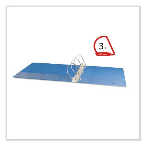 Image of Universal® Slant D-Ring View Binder, 3 Rings, 3" Capacity, 11 x 8.5, Light Blue