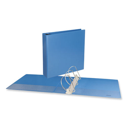 Image of Universal® Slant D-Ring View Binder, 3 Rings, 3" Capacity, 11 x 8.5, Light Blue