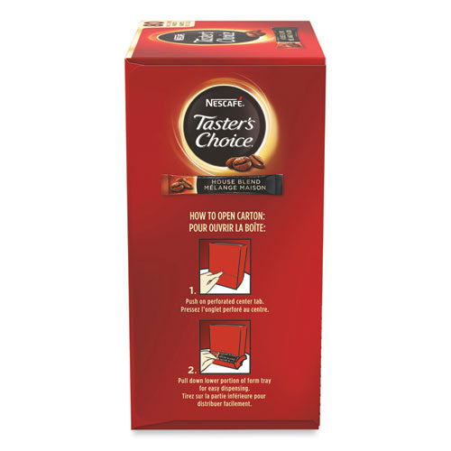 Image of Nescafe® Taster's Choice House Blend Instant Coffee, 0.1oz Stick, 6/box, 12box/carton