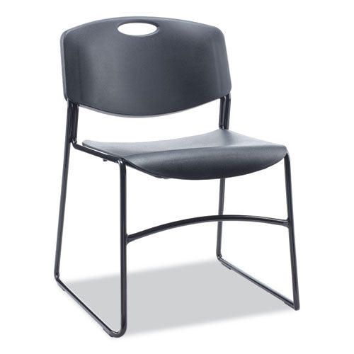 Image of Alera® Alera Resin Stacking Chair, Supports Up to 275 lb, 18.50" Seat Height, Black Seat, Black Back, Black Base, 4/Carton