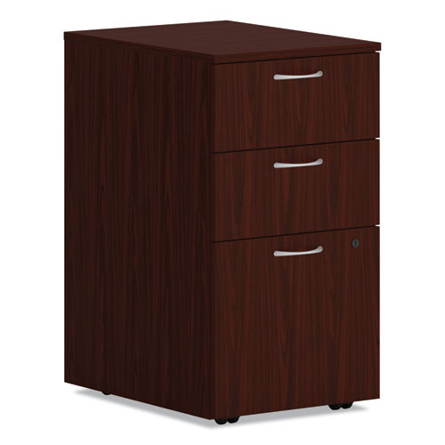 Image of HON® Mod Mobile Pedestal, Left or Right, 3-Drawers: Box/Box/File, Legal/Letter, Traditional Mahogany, 15" x 20" x 28"