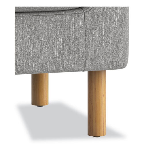 Image of HON® Parkwyn Series Club Chair, 33" x 26.75" x 29", Gray Seat, Gray Back, Oak Base