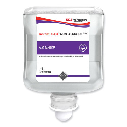 Image of SC Johnson Professional® InstantFOAM Non-Alcohol PURE Hand Sanitizer, 1 L Refill Cartridge, Unscented, 6/Carton