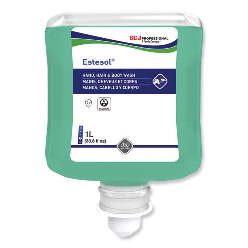 Image of SC Johnson Professional® Estesol Hand, Hair and Body Cleaner Manual Cartridge, Rainforest Scent, 1 L, 6/Carton