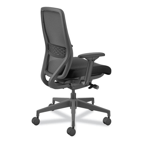 Image of HON® Nucleus Series Recharge Task Chair, Supports Up to 300 lb, 16.63 to 21.13 Seat Height, Black Seat/Back, Black Base