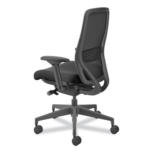 Image of HON® Nucleus Series Recharge Task Chair, Supports Up to 300 lb, 16.63 to 21.13 Seat Height, Black Seat/Back, Black Base