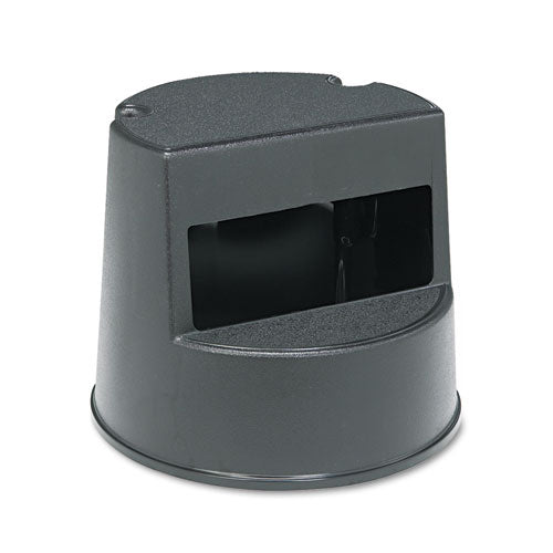 Image of Rubbermaid® Commercial Rolling Step Stool, Curved Design, 2-Step, Retracting Casters, 350 lb Capacity, 16" Diameter x 13.5"h, Black