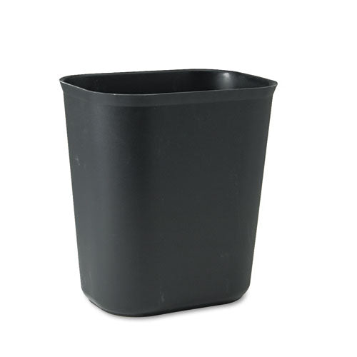 Image of Rubbermaid® Commercial Fiberglass Wastebasket, 3.5 gal, Fiberglass, Black
