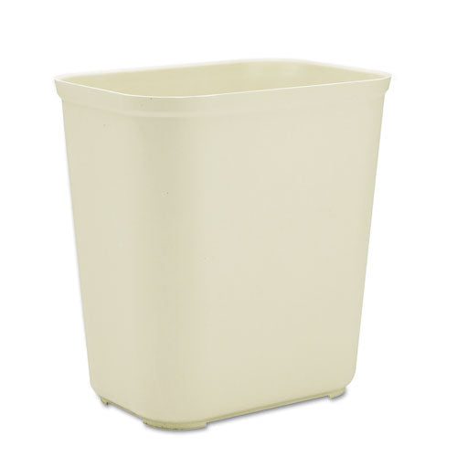 Image of Rubbermaid® Commercial Fiberglass Wastebasket, 7 gal, Fiberglass, Beige