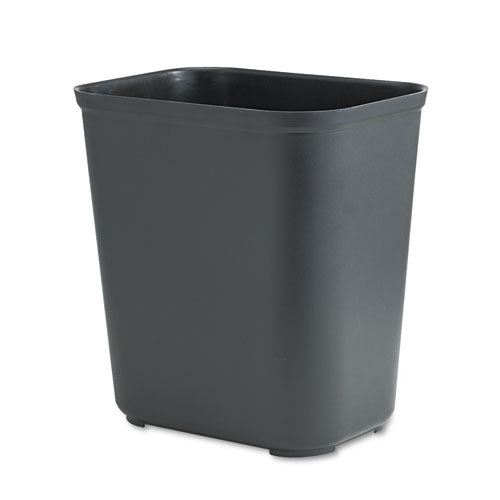 Image of Rubbermaid® Commercial Fiberglass Wastebasket, 7 gal, Fiberglass, Black
