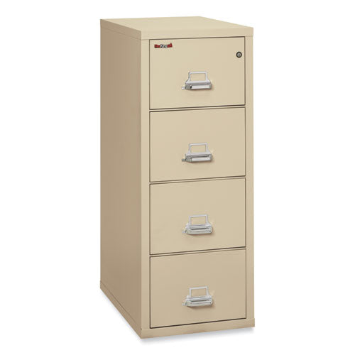 Image of FireKing® Insulated Vertical File, 1-Hour Fire Protection, 4 Legal-Size File Drawers, Parchment, 20.81" X 31.56" X 52.75"