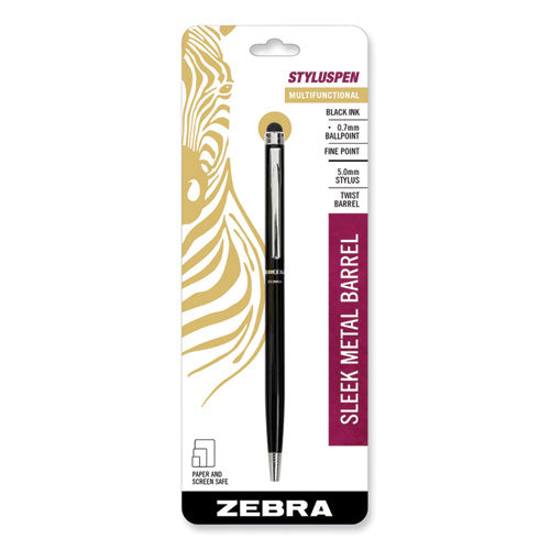 Image of Zebra® Styluspen Twist Ballpoint Pen/stylus, Black