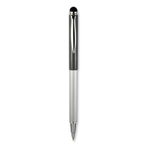Image of Zebra® StylusPen Telescopic Ballpoint Pen/Stylus, Retractable, Medium 1 mm, Black Ink, Blue/Gray Barrel, 2/Pack