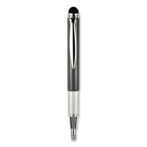 Image of Zebra® StylusPen Telescopic Ballpoint Pen/Stylus, Retractable, Medium 1 mm, Black Ink, Blue/Gray Barrel, 2/Pack