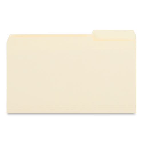 Image of Universal® Top Tab File Folders, 1/3-Cut Tabs: Right Position, Legal Size, 0.75" Expansion, Manila, 100/Box